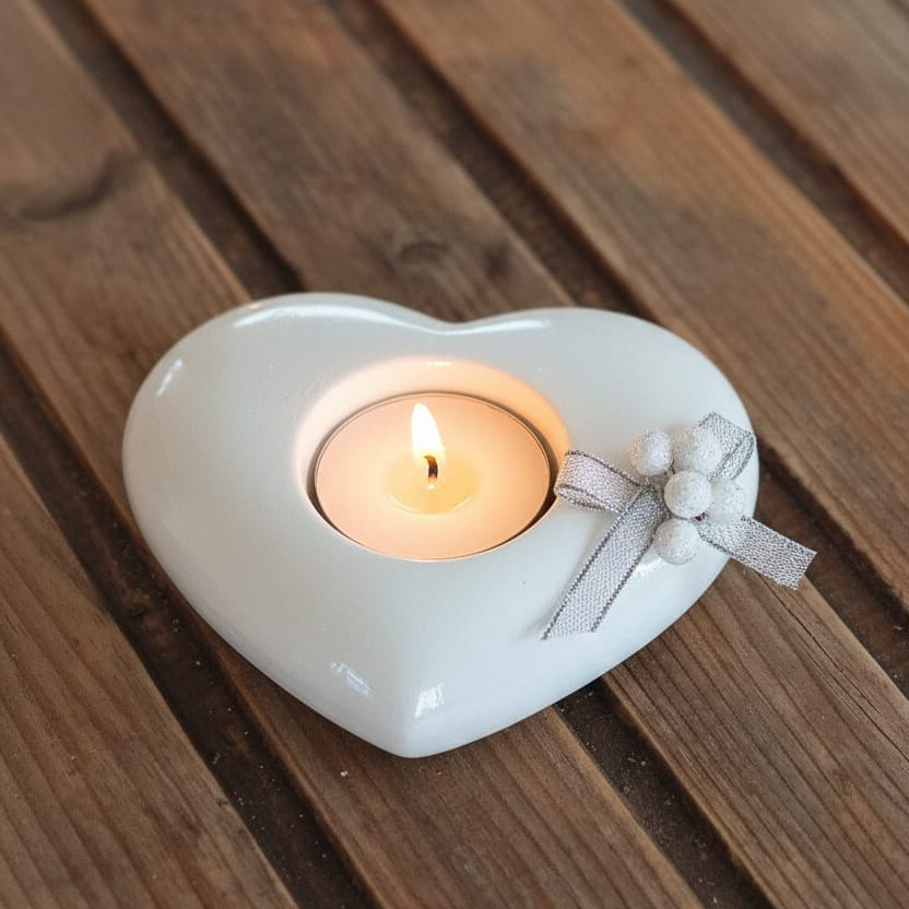 Cuore in Gesso Artigianale - Portacandela e Diffusore