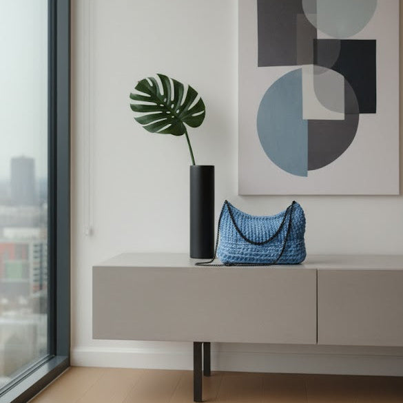 Borsa all'uncinetto fatta a mano