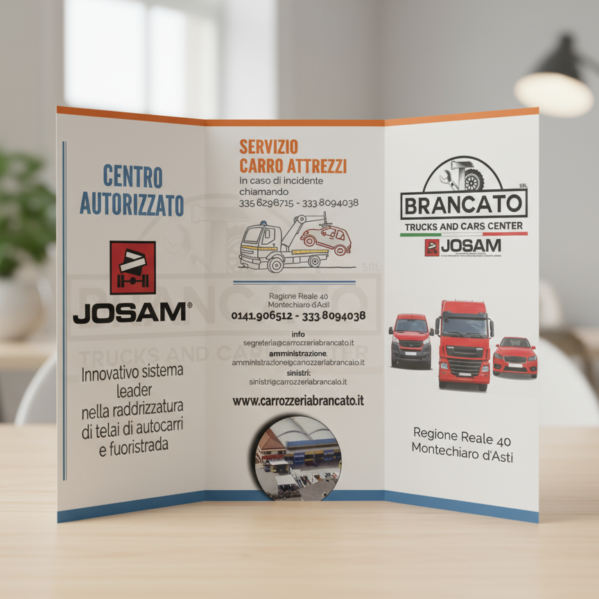 Pieghevole Brancato aperto su tavolo