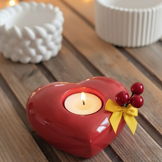 Cuore in Gesso Artigianale - Portacandela e Diffusore