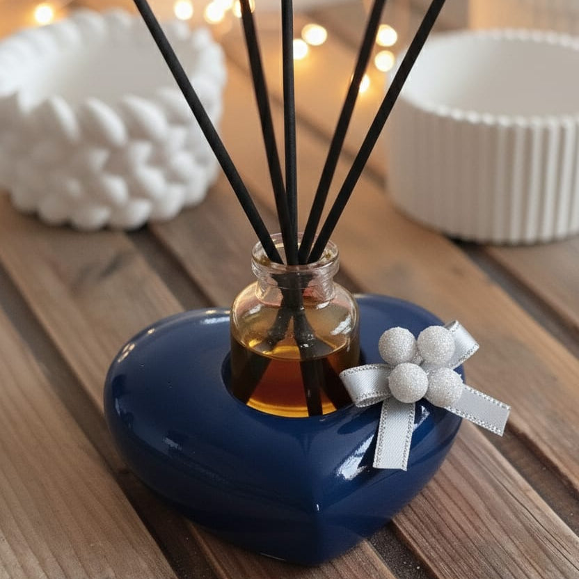 Cuore in Gesso Artigianale - Portacandela e Diffusore