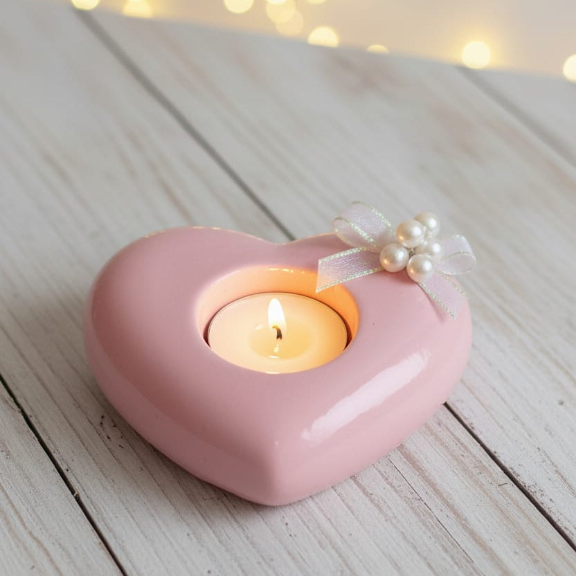 Cuore in Gesso Artigianale - Portacandela e Diffusore