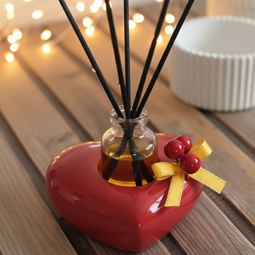 Cuore in Gesso Artigianale - Portacandela e Diffusore