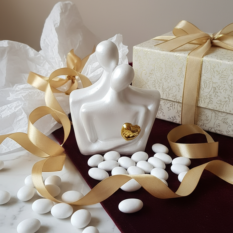 Contesto regalo con confetti