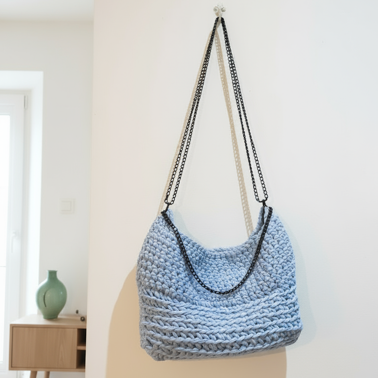 Borsa all'uncinetto fatta a mano