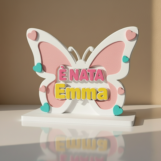 Fiocco Nascita Personalizzato in Polistirolo Intagliato a Mano