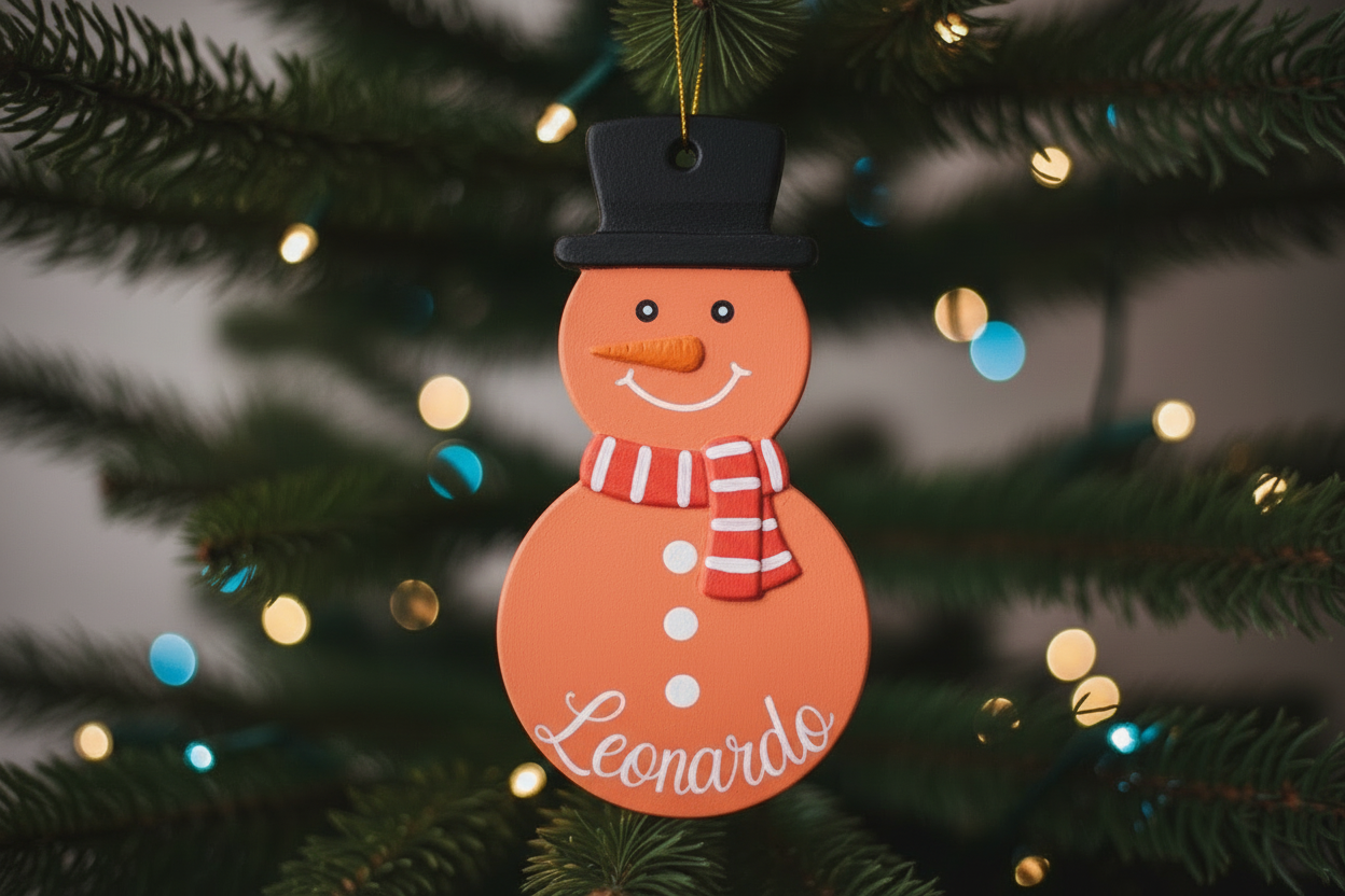 Nevolino e Nevolina - Pupazzo di Neve in Gesso Personalizzabile