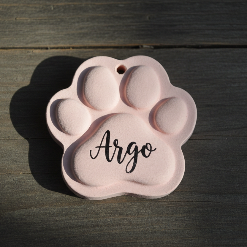 Zampetta Personalizzabile in Gesso con Nome del Cane