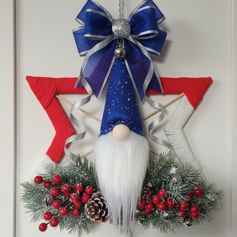 Stella Natalizia Artigianale - Decorazione Rossa e Bianca