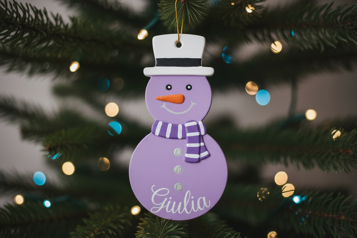 Nevolino e Nevolina - Pupazzo di Neve in Gesso Personalizzabile