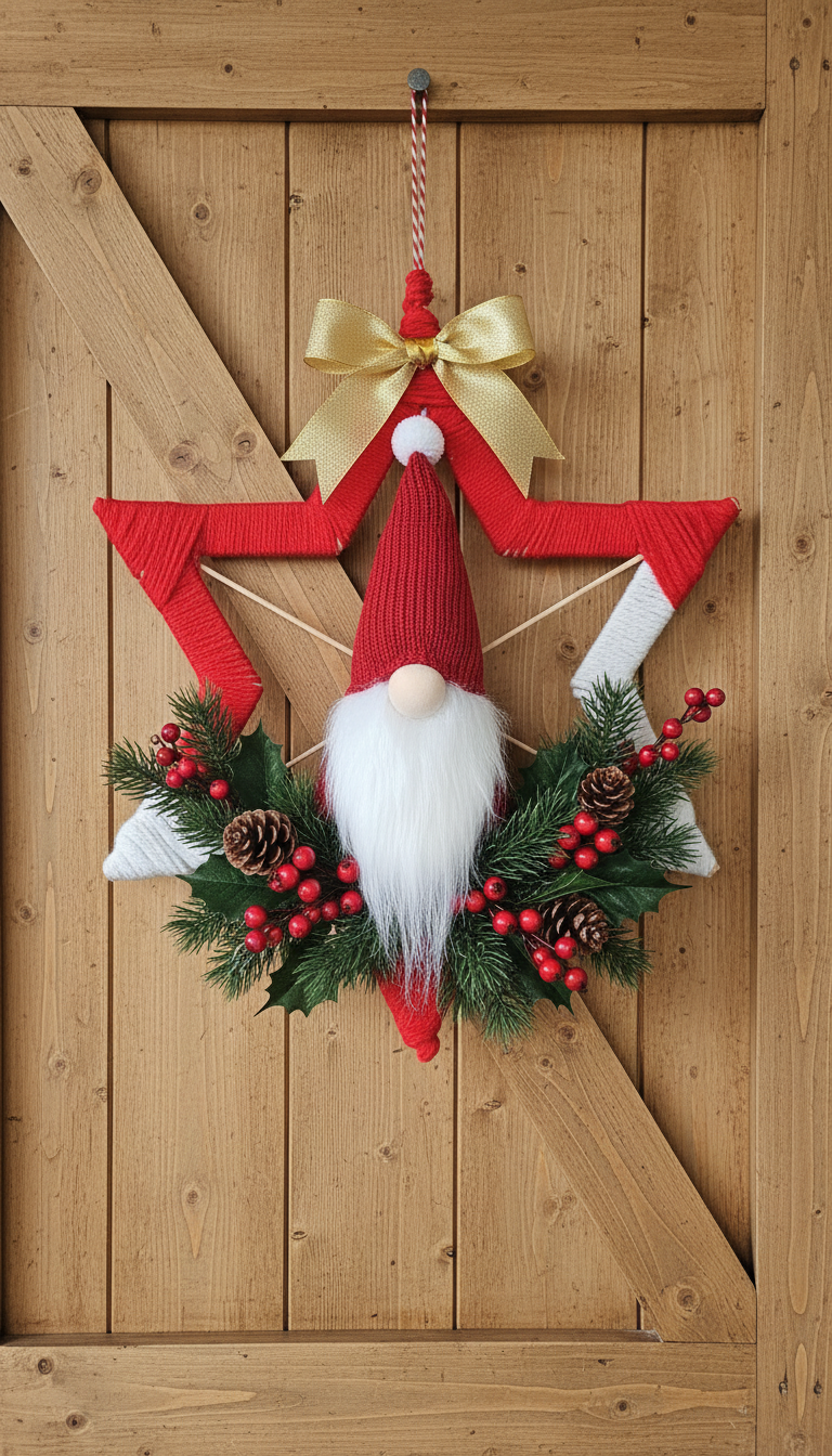 Stella Natalizia Artigianale - Decorazione Rossa e Bianca