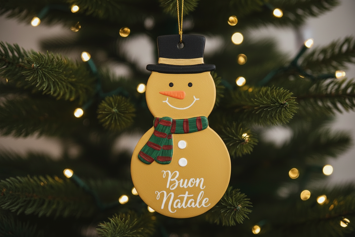 Nevolino e Nevolina - Pupazzo di Neve in Gesso Personalizzabile