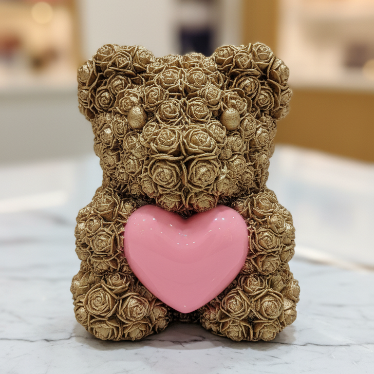 Amorél - Orsetto di Rose Personalizzabile con Cuore