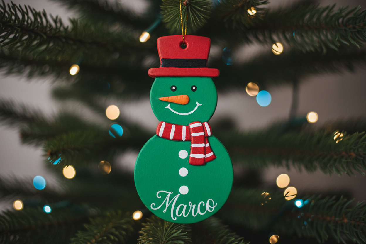 Nevolino e Nevolina - Pupazzo di Neve in Gesso Personalizzabile