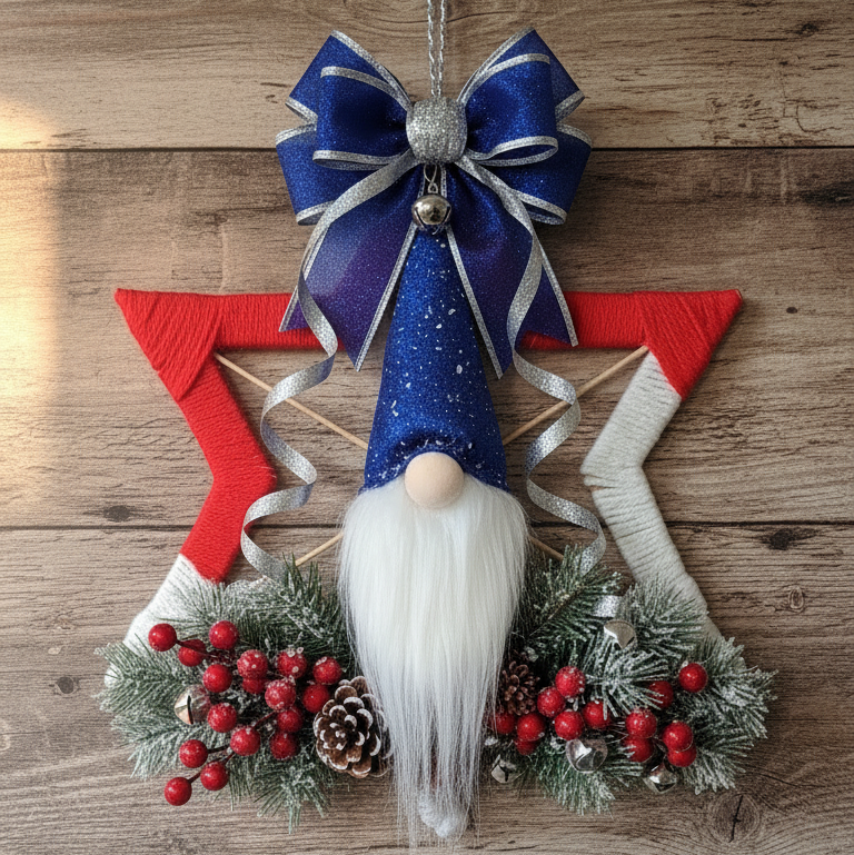 Stella Natalizia Artigianale - Decorazione Rossa e Bianca