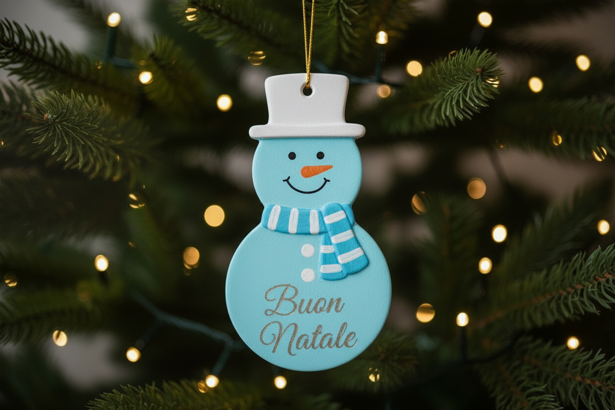 Nevolino e Nevolina - Pupazzo di Neve in Gesso Personalizzabile