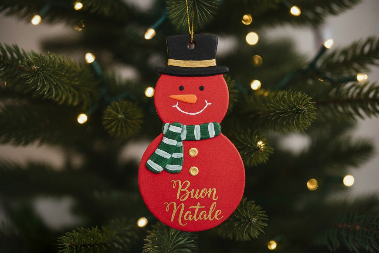 Nevolino e Nevolina - Pupazzo di Neve in Gesso Personalizzabile