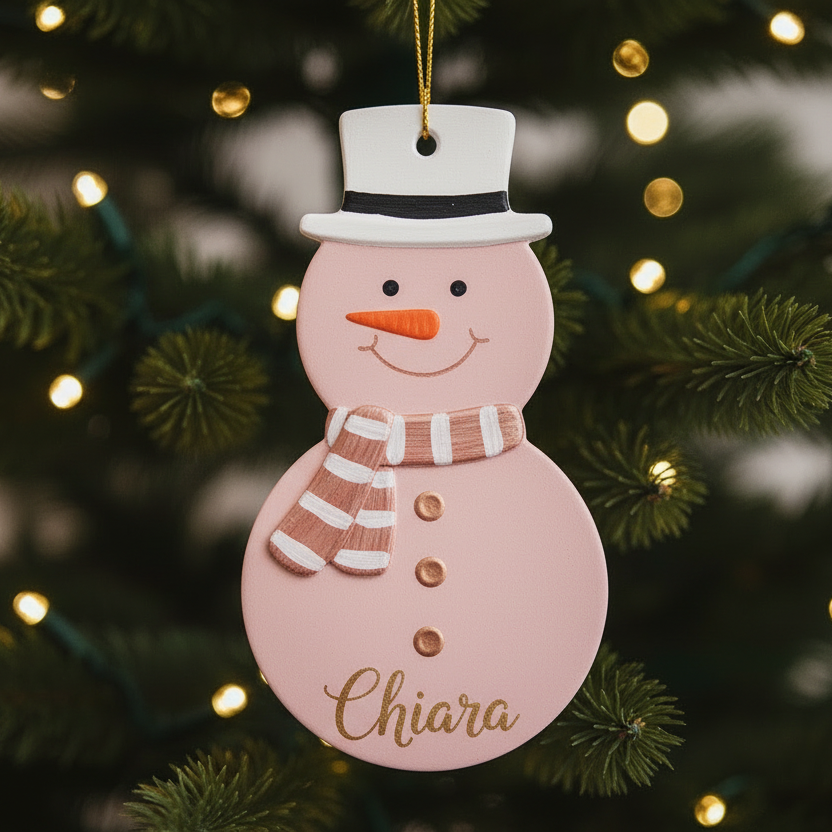 Nevolino e Nevolina - Pupazzo di Neve in Gesso Personalizzabile