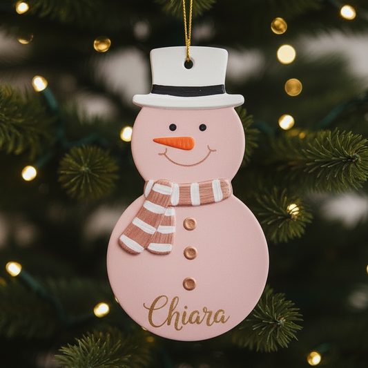 Nevolino e Nevolina - Pupazzo di Neve in Gesso Personalizzabile