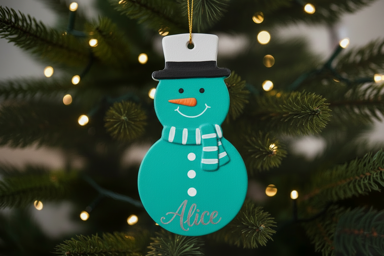 Nevolino e Nevolina - Pupazzo di Neve in Gesso Personalizzabile