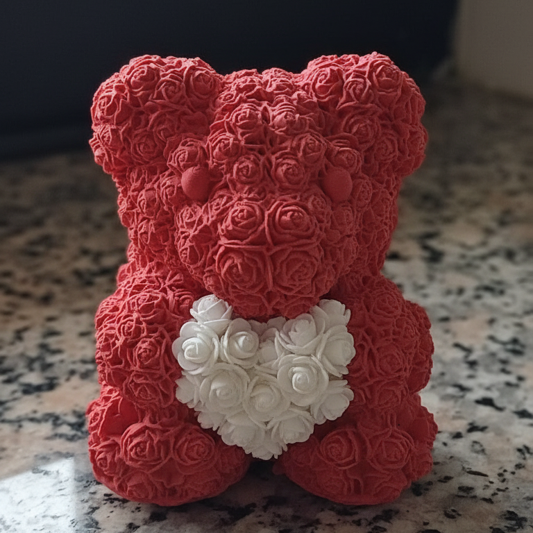 Amorél - Orsetto di Rose Personalizzabile con Cuore