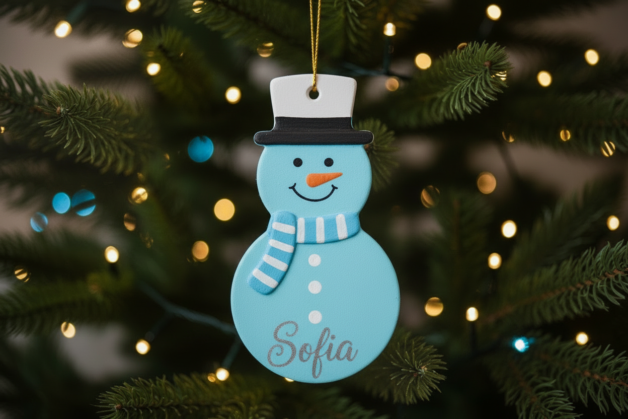 Nevolino e Nevolina - Pupazzo di Neve in Gesso Personalizzabile