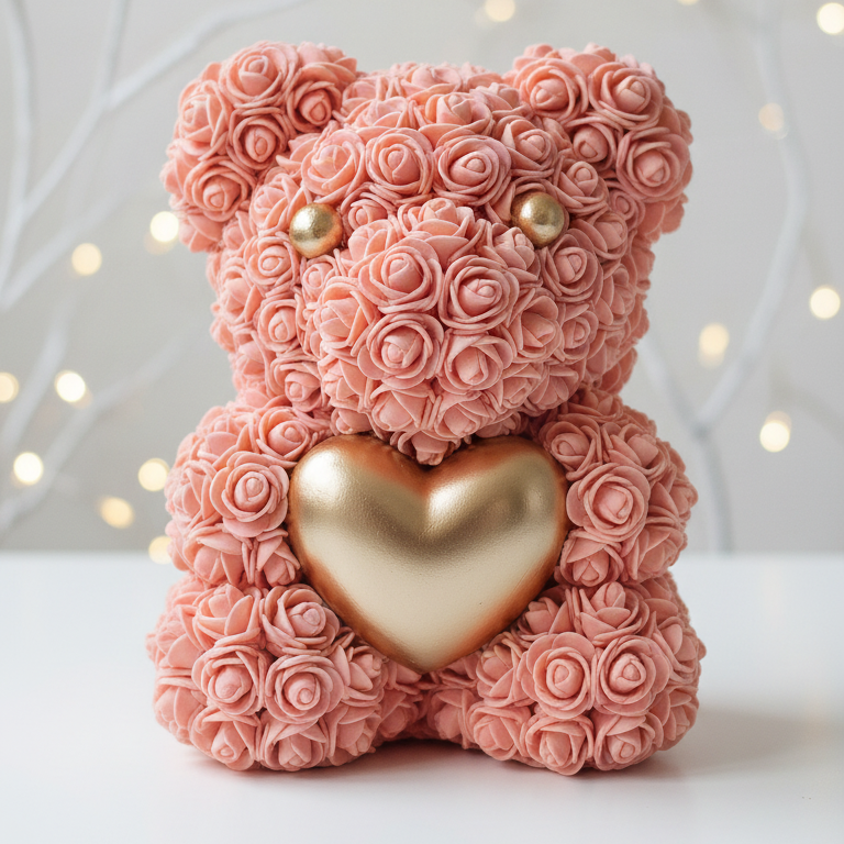 Amorél - Orsetto di Rose Personalizzabile con Cuore