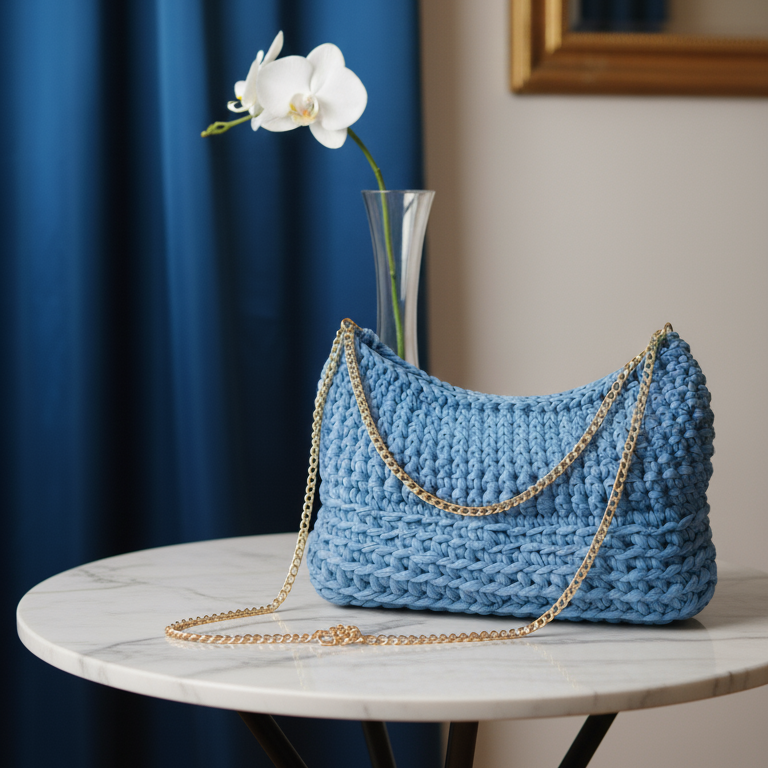 Borsa all'uncinetto fatta a mano