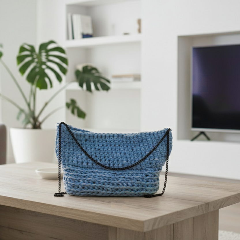 Borsa all'uncinetto fatta a mano