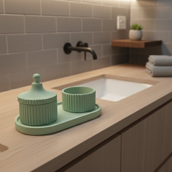 Set Portaoggetti in Gesso Artigianale