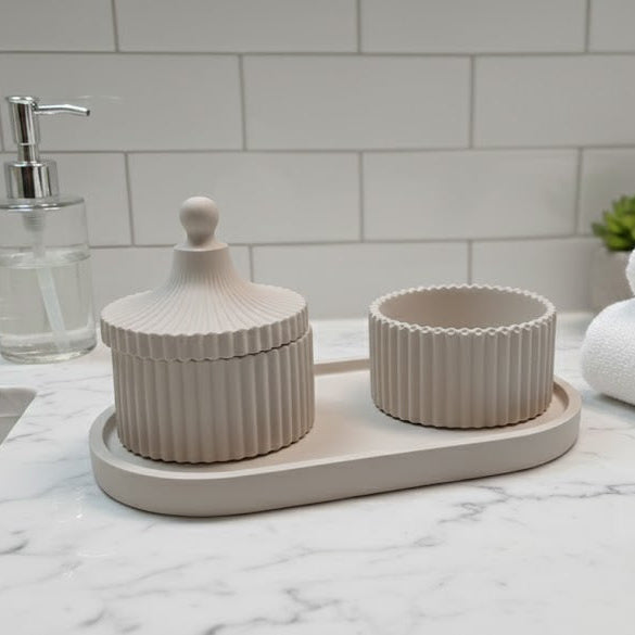 Set Portaoggetti in Gesso Artigianale