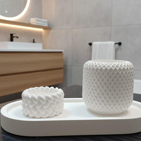 Set Portaoggetti in Gesso Artigianale