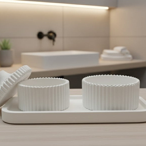 Set Portaoggetti in Gesso Artigianale